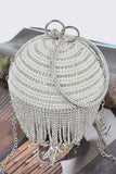 Rhinestone Fringe Ball Bag