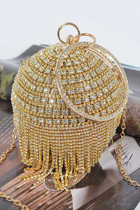 Round Rhinestone Fringe bag