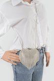 Heart Rhinestone Fringe Bag