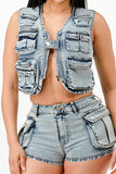 Denim Vest Set