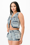 Denim Vest Set