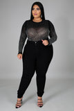 Night Life Bodysuit Black Plus Size