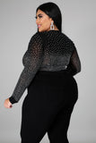 Night Life Bodysuit Black Plus Size