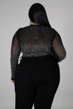 Night Life Bodysuit Black Plus Size