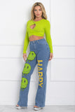 Emoji Denim Pants