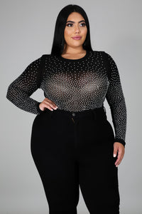 Night Life Bodysuit Black Plus Size