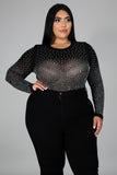 Night Life Bodysuit Black Plus Size