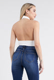 Cross Front Open Back Crop Top