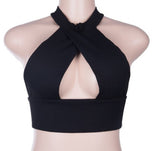 Cross Front Open Back Crop Top