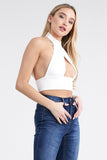 Cross Front Open Back Crop Top