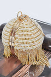 Rhinestone Fringe Ball Bag