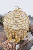 Rhinestone Fringe Ball Bag