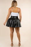 PU Pleated Skirt Black Plus Size