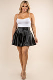 PU Pleated Skirt Black Plus Size