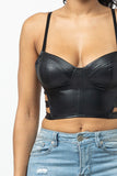 PU Leather Bustier Top