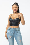 PU Leather Bustier Top