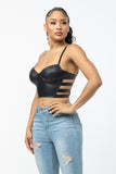 PU Leather Bustier Top