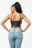 PU Leather Bustier Top