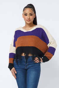 Color Block Sweater Top