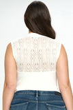 knitted Bodysuit White Plus Size