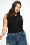 Knitted Bodysuit Black Plus Size