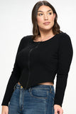 Zip Front Top Plus Size