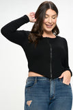 Zip Front Top Plus Size