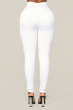 High Rise Basic White Jeans