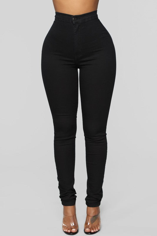 High Rise Basic Black Jeans