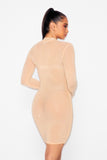 Romantic Sheer Mesh Dress Nude