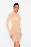 Romantic Sheer Mesh Dress Nude