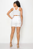 Destroyed Jeans Shorts White