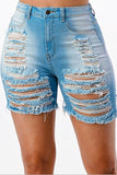 Distress front Shorts