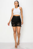 Heavy Distressed Black Shorts