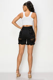 Heavy Distressed Black Shorts