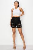 Heavy Distressed Black Shorts