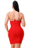 Diamond Bandage Dress Red