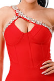 Diamond Bandage Dress Red