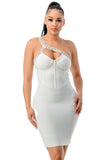 Diamond Bandage Dress White