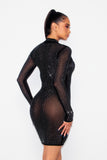 Romantic Sheer Mesh Dress Black