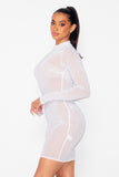 Romantic Sheer Mesh Dress White