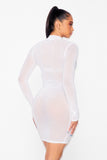 Romantic Sheer Mesh Dress White