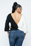 Twisted Back Sweater Top