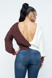 Twisted Back Sweater Top