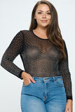 Night Life Bodysuit Black Plus Size