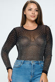 Night Life Bodysuit Black Plus Size