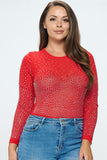 Night Life Bodysuit Red Plus Size