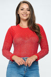 Night Life Bodysuit Red Plus Size