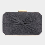 Knotted Shimmery Evening Clutch / Crossbody Bag