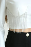 Top Chic Fringe Top White